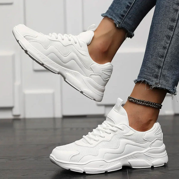 Laufschuhe Damen mit Dicker Sohle und Schnürung