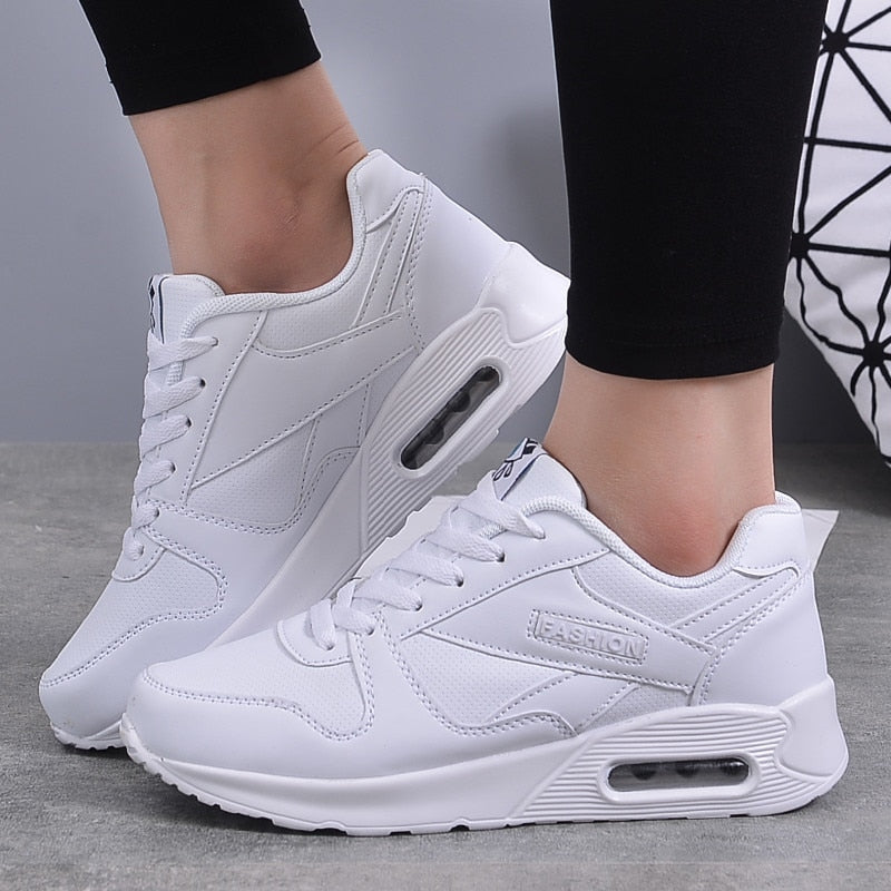 Laufschuhe Damen mit Erhöhter Sohle und Schnürung
