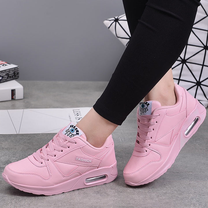 Laufschuhe Damen mit Erhöhter Sohle und Schnürung