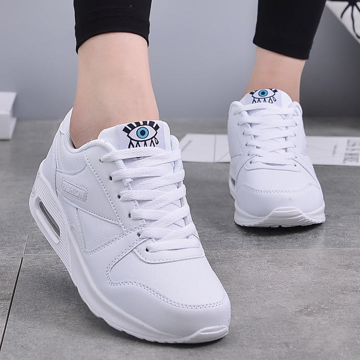 Laufschuhe Damen mit Erhöhter Sohle und Schnürung