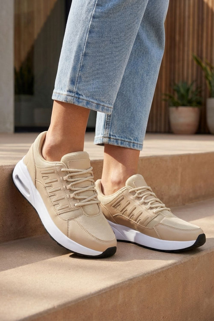 Laufschuhe Damen mit Griffiger Profilsohle und Geschnürtem Schaft
