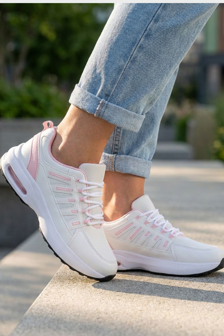 Laufschuhe Damen mit Griffiger Profilsohle und Geschnürtem Schaft