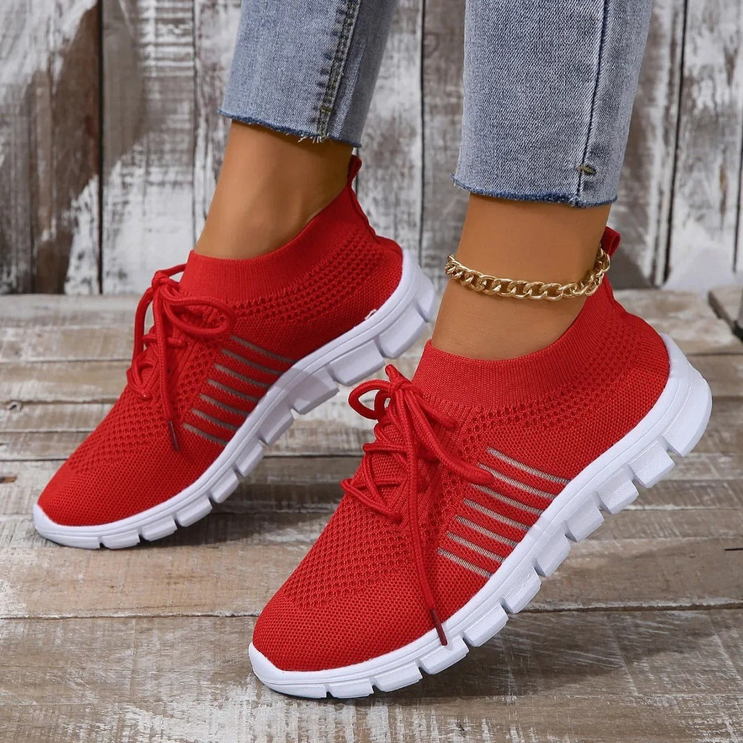 Laufschuhe Damen mit Mesh-Obermaterial und Schnürung