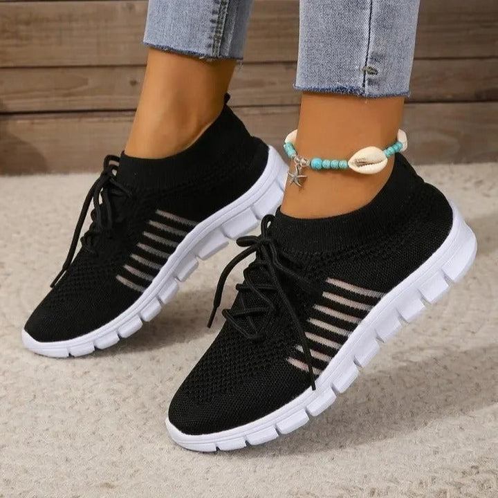 Laufschuhe Damen mit Mesh-Obermaterial und Schnürung