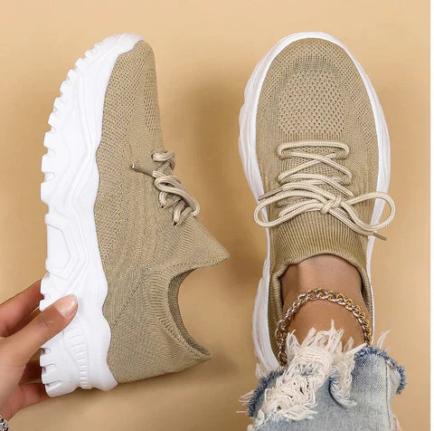 Laufschuhe Damen mit Profilierter Laufsohle und Schnürung