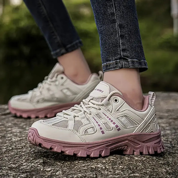 Laufschuhe Damen mit Profilsohle und Vorderer Schnürung