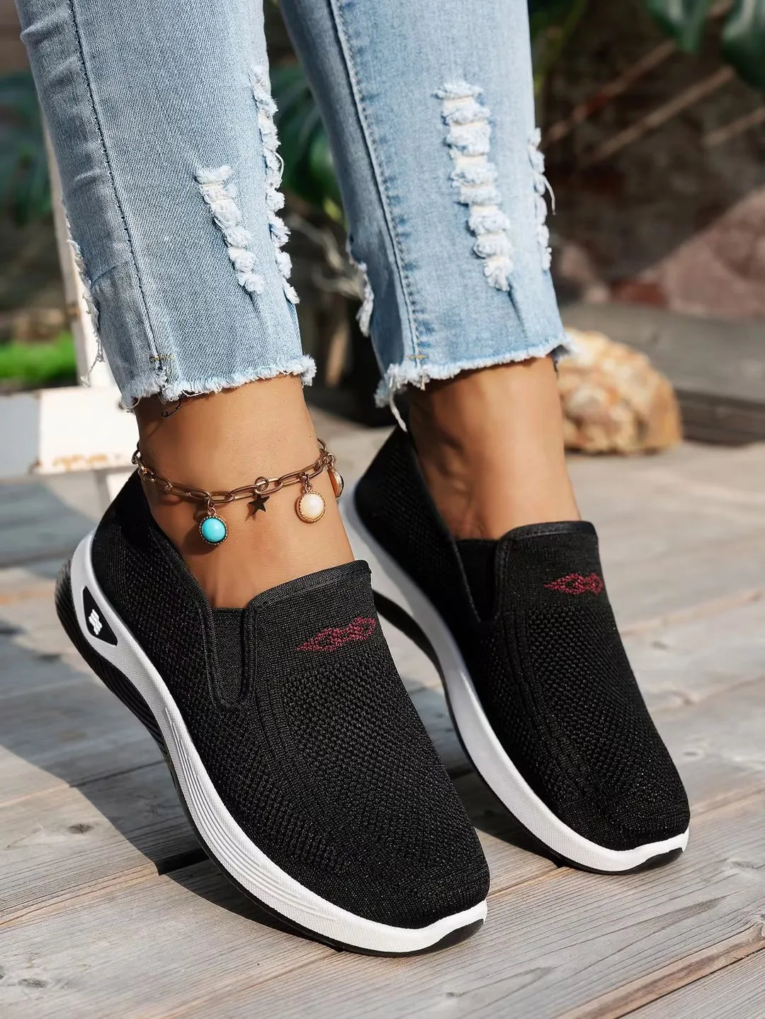 Laufschuhe Damen mit Slip-On-Einstieg und Geschlossener Spitze