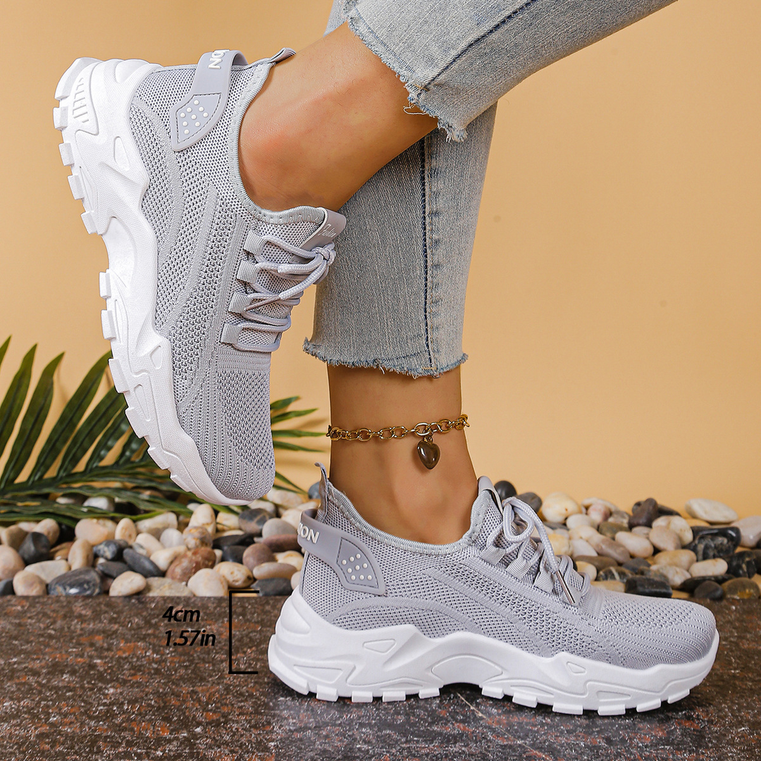 Laufschuhe Damen mit Strukturierter Sohle und Schnürung