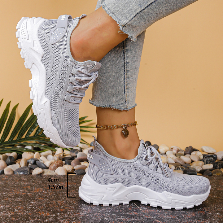 Laufschuhe Damen mit Strukturierter Sohle und Schnürung