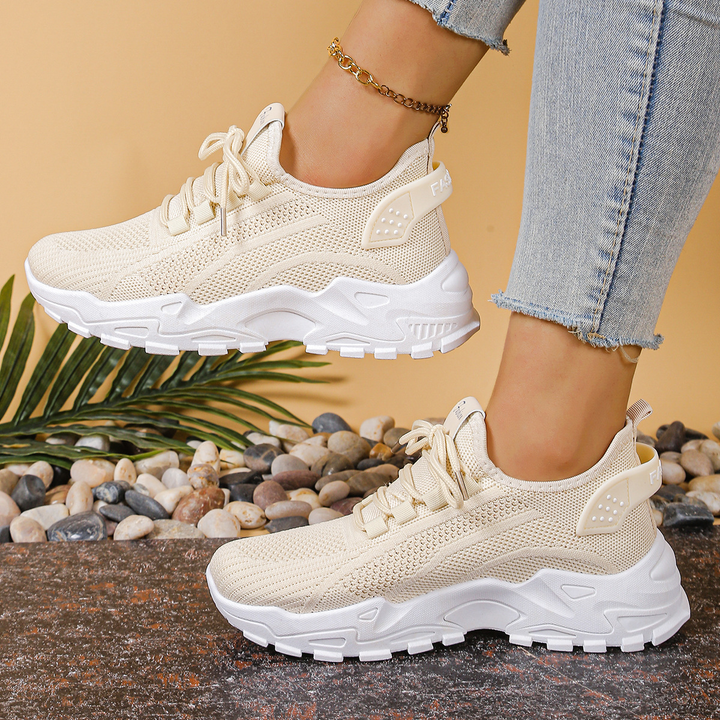 Laufschuhe Damen mit Strukturierter Sohle und Schnürung