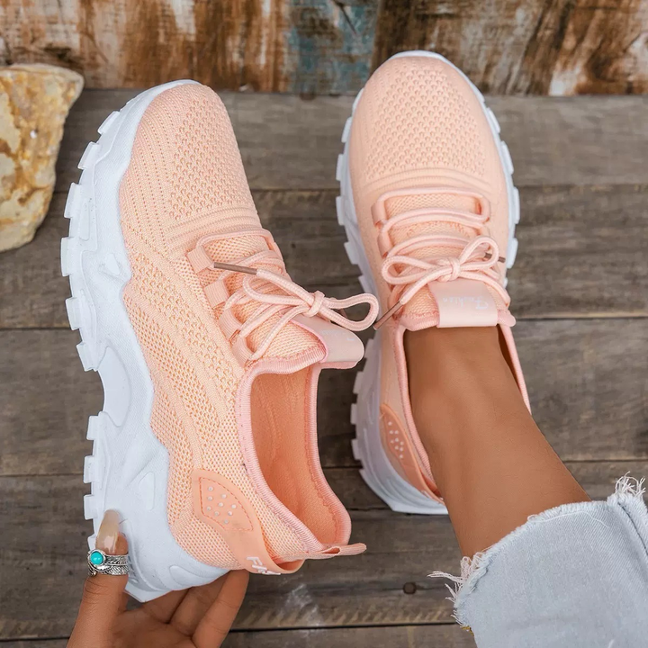 Laufschuhe Damen mit Strukturierter Sohle und Schnürung