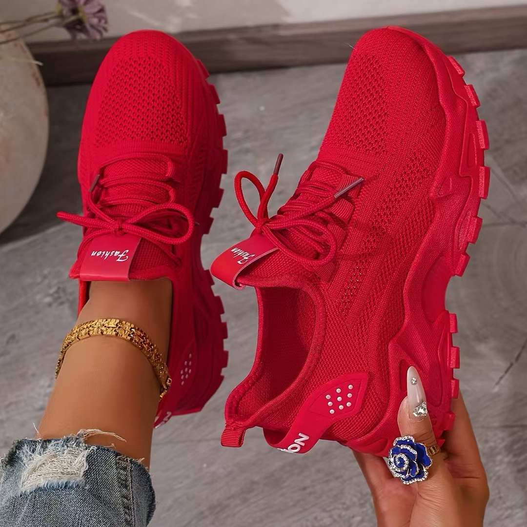 Laufschuhe Damen mit Strukturierter Sohle und Schnürung