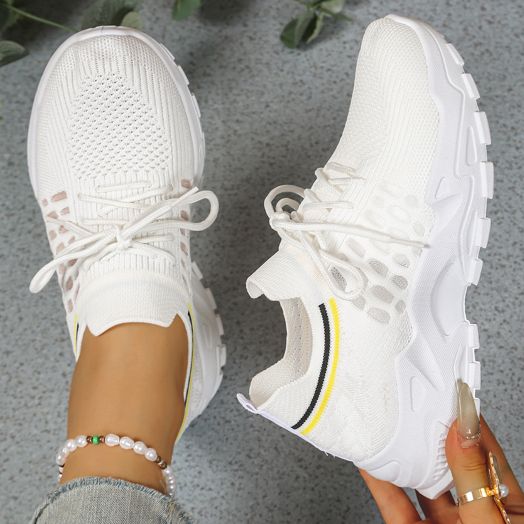 Laufschuhe Damen mit Strukturierter Sohle und Schnürung