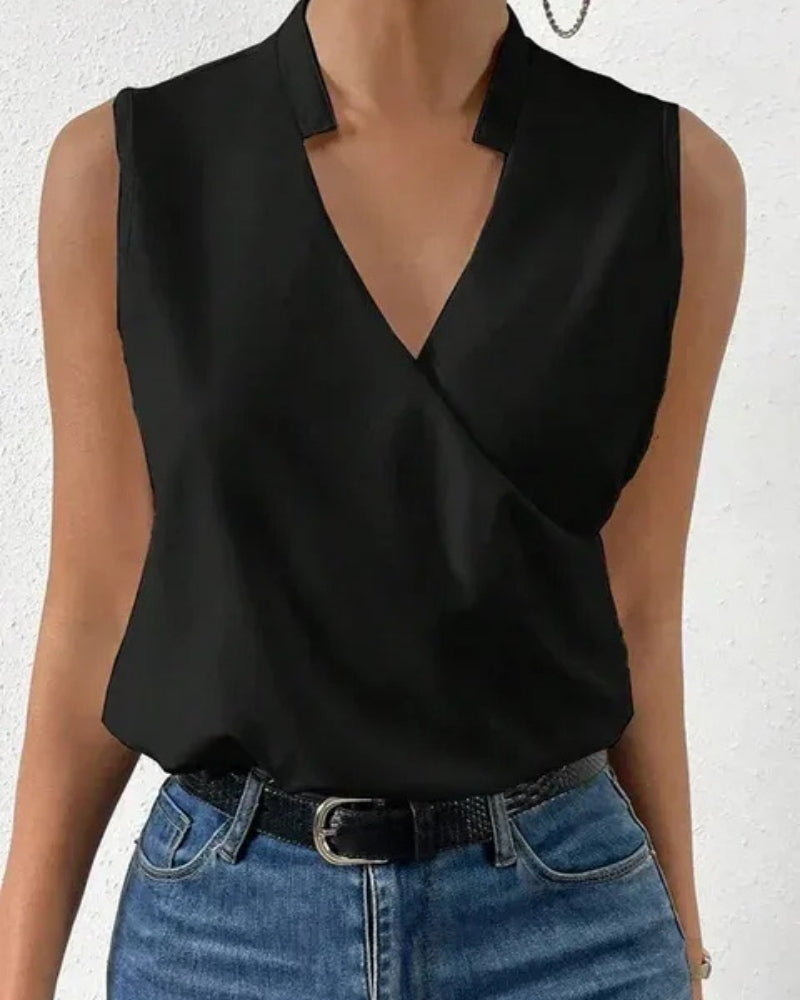 Selma | Ärmellose Bluse mit V-Ausschnitt