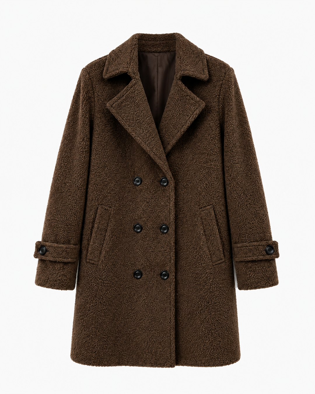 Lena Damen Gefütterte Jacke mit Drei-Knopf-Verschluss – Braun