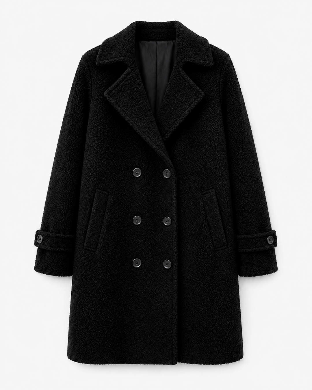 Lena Damen Gefütterte Jacke mit Drei-Knopf-Verschluss – Schwarz