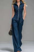 Leni | Damen Urbaner Denim Jumpsuit