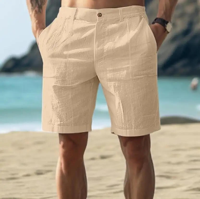 Leon | Herren Leichte Leinen-Sommershorts