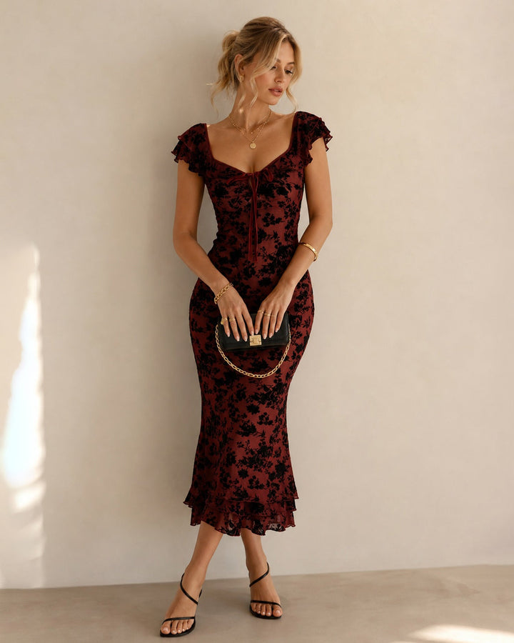 Leonie Midikleid Bordeaux