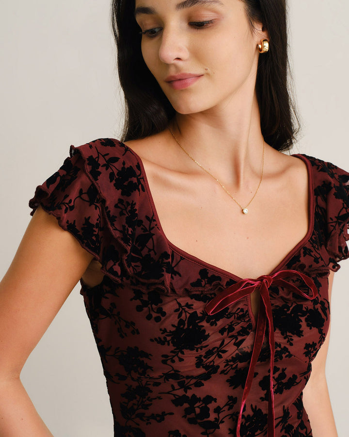 Leonie Midikleid Bordeaux