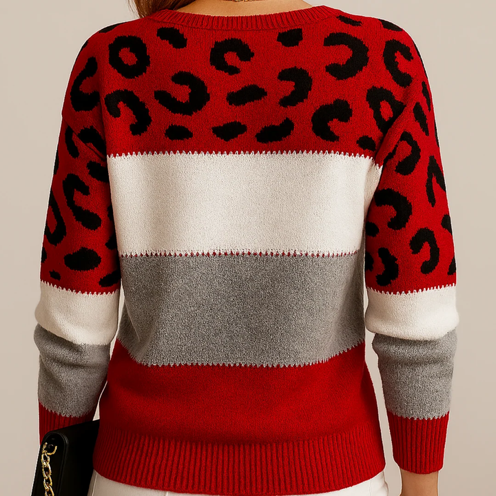Leonie | Strickpullover mit Leopardenmuster