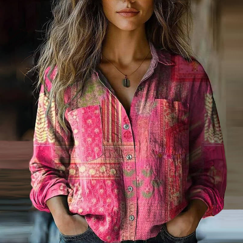 Lily | Bedruckte Vintage Bluse