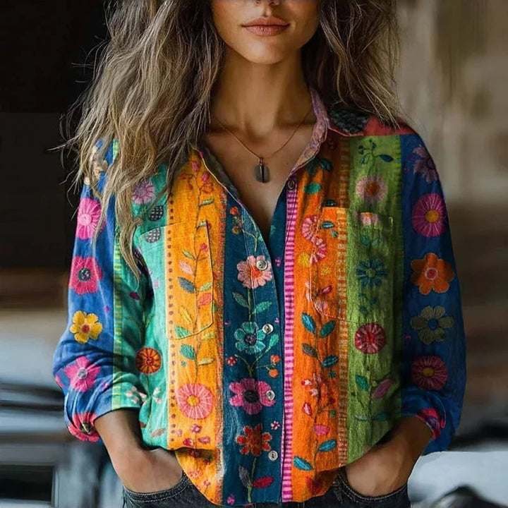 Lily | Bedruckte Vintage Bluse