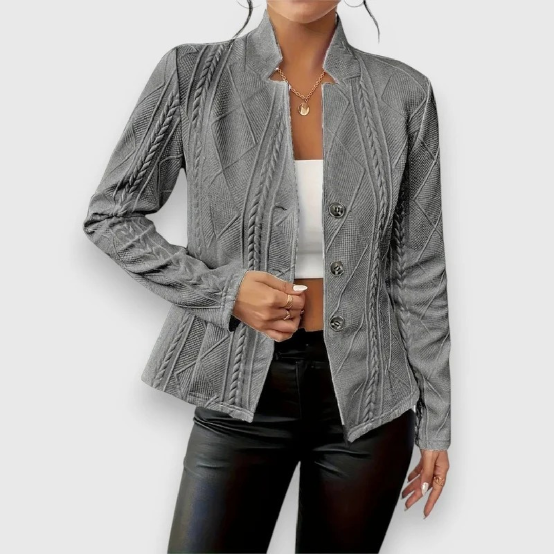 Lina | Weiche Strickjacke mit Stehkragen