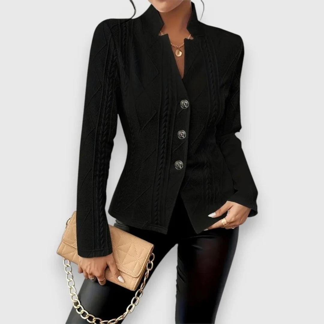 Lina | Weiche Strickjacke mit Stehkragen