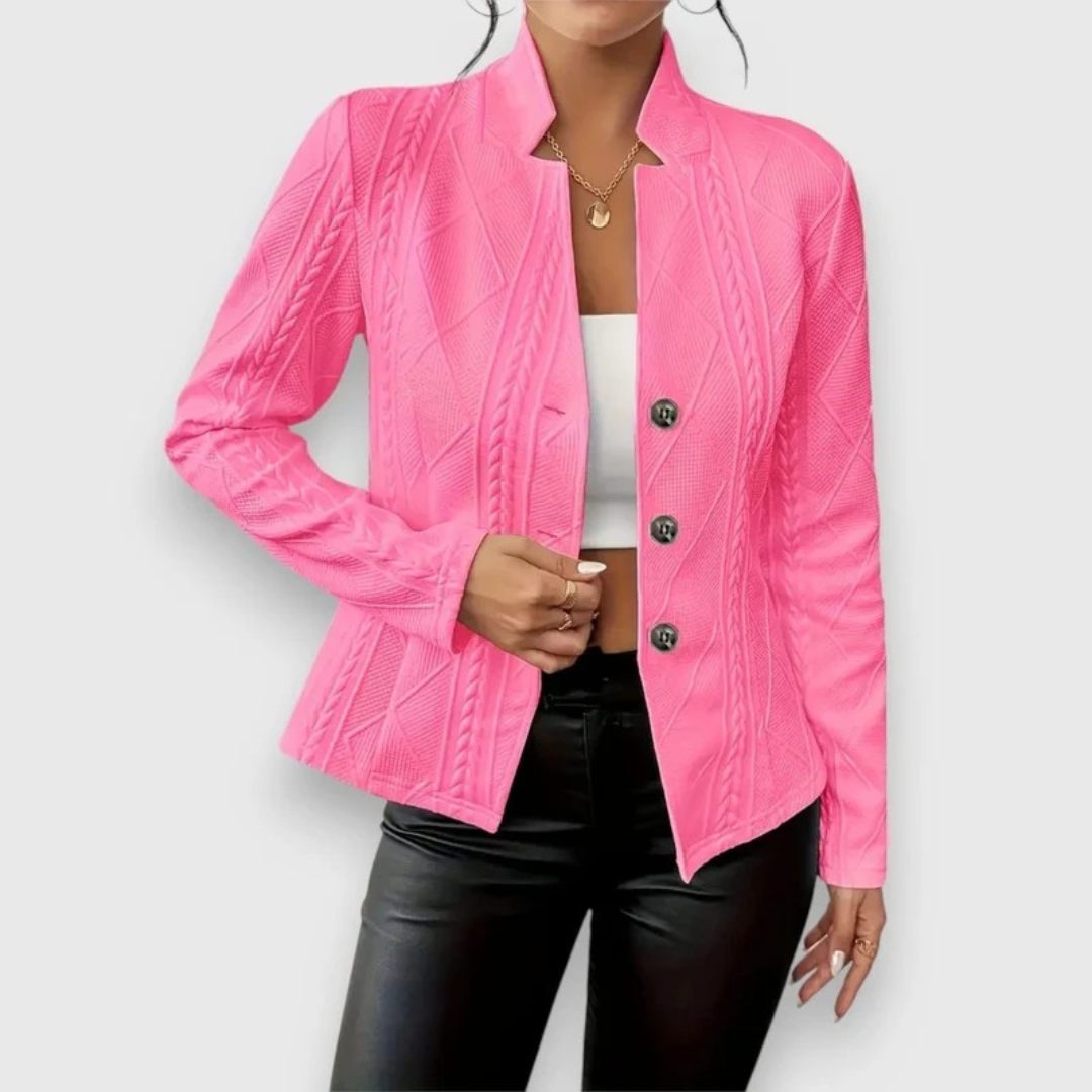 Lina | Weiche Strickjacke mit Stehkragen
