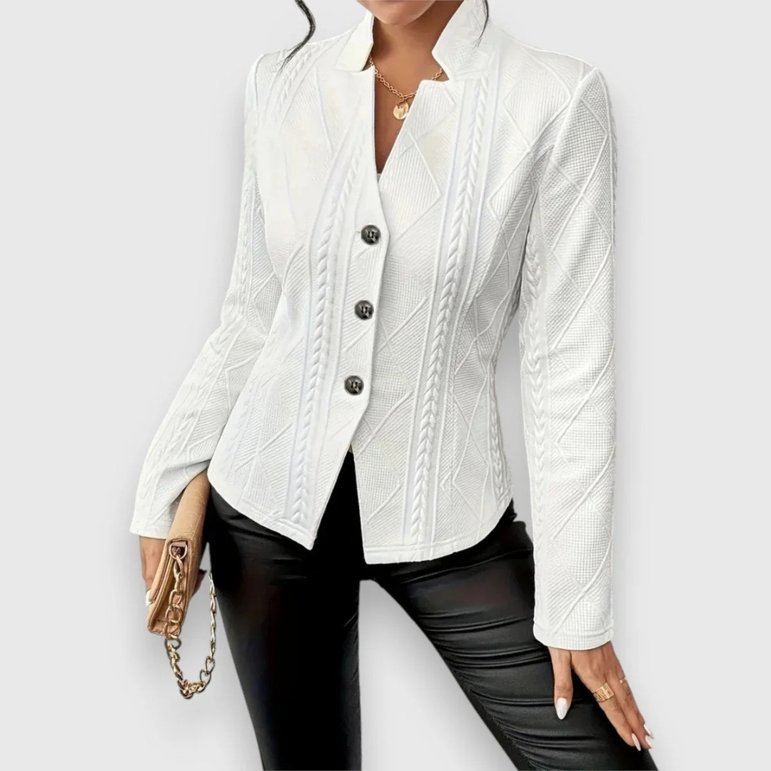 Lina | Weiche Strickjacke mit Stehkragen