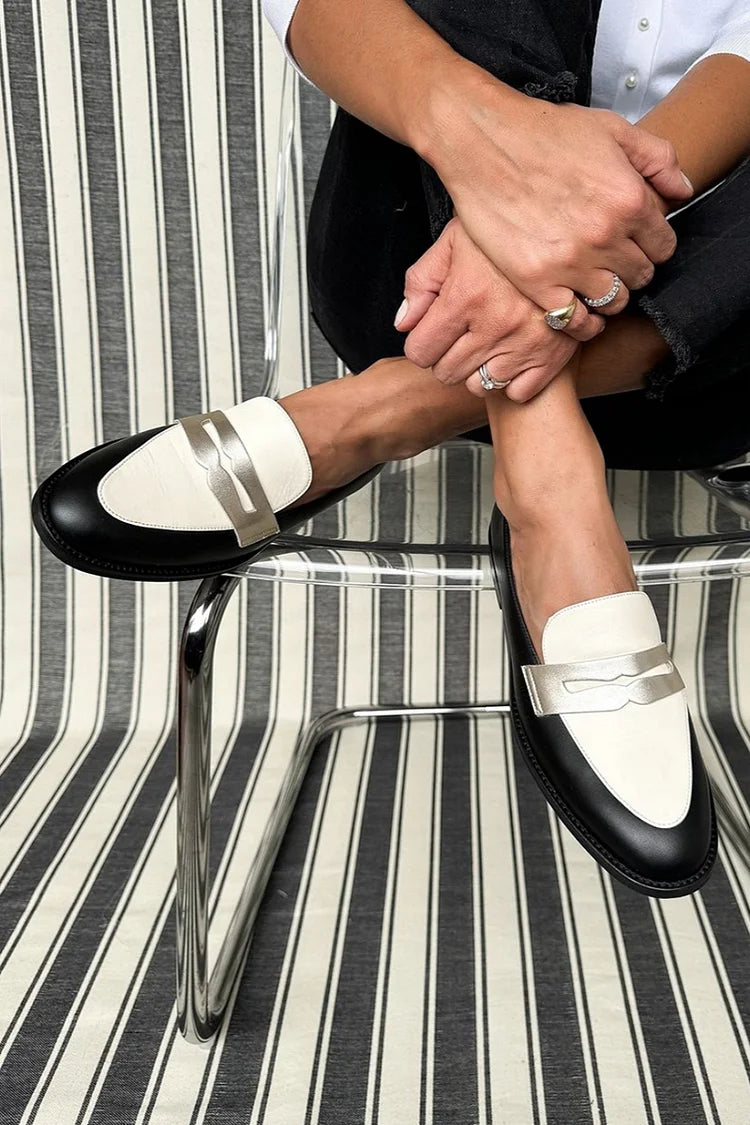 Loafer Damen im Zweifarbigen Klassik-Design