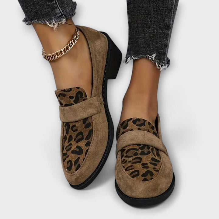 Loafer Damen mit Animal-Muster und Runder Kappe
