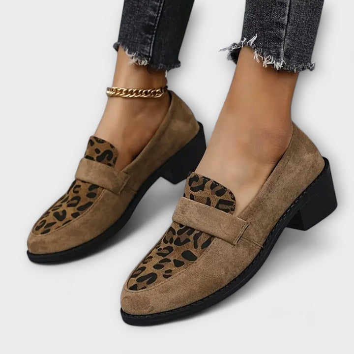 Loafer Damen mit Animal-Muster und Runder Kappe