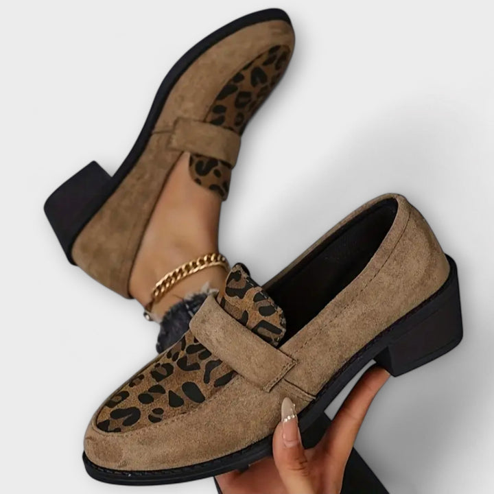 Loafer Damen mit Animal-Muster und Runder Kappe