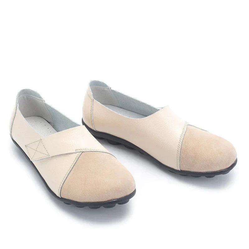 Loafer Damen mit Kreuzband-Panel und X-Stich-Naht