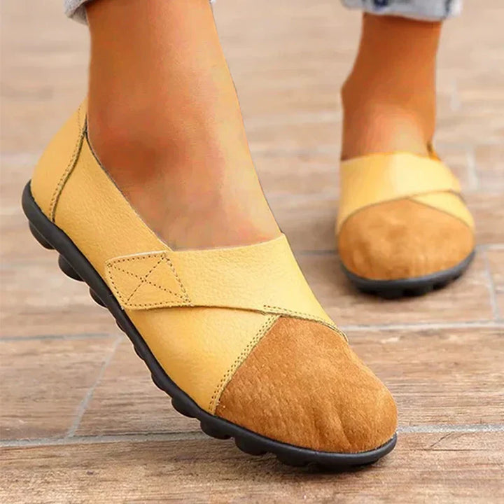 Loafer Damen mit Kreuzband-Panel und X-Stich-Naht