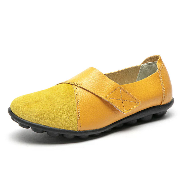 Loafer Damen mit Kreuzband-Panel und X-Stich-Naht