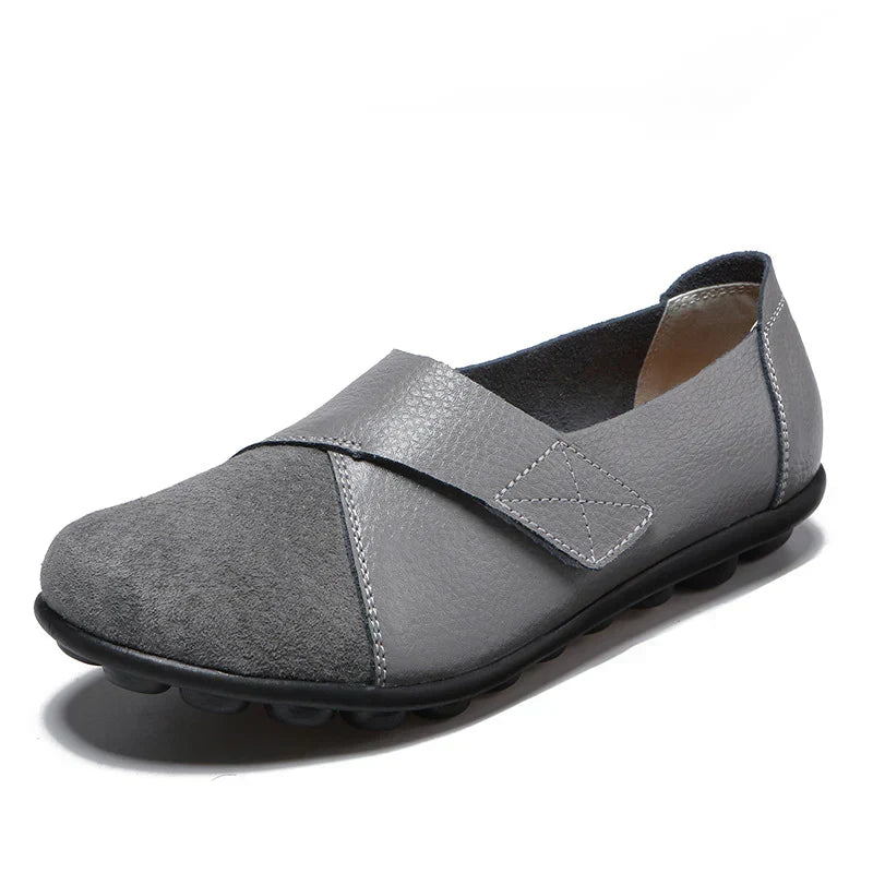 Loafer Damen mit Kreuzband-Panel und X-Stich-Naht