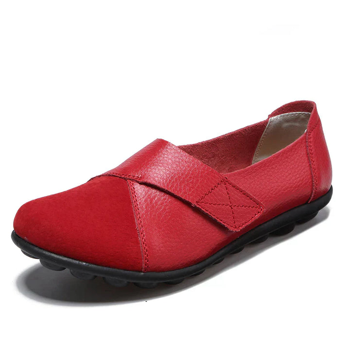 Loafer Damen mit Kreuzband-Panel und X-Stich-Naht