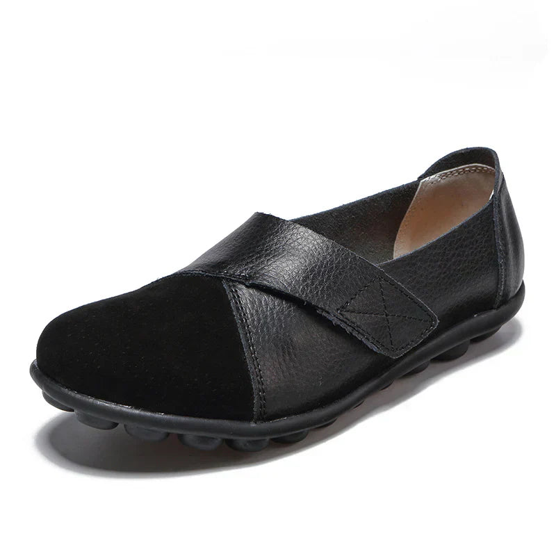 Loafer Damen mit Kreuzband-Panel und X-Stich-Naht