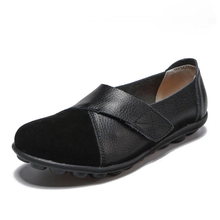 Loafer Damen mit Kreuzband-Panel und X-Stich-Naht