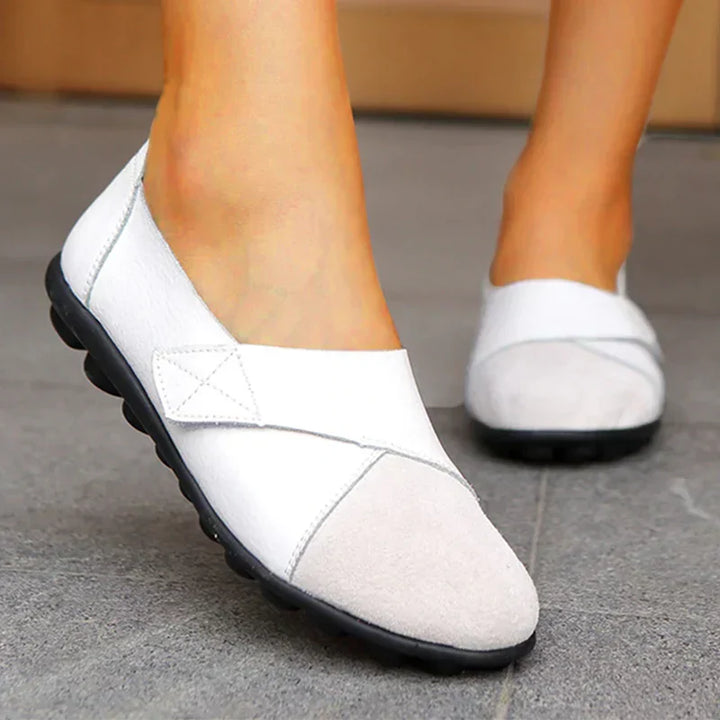 Loafer Damen mit Kreuzband-Panel und X-Stich-Naht