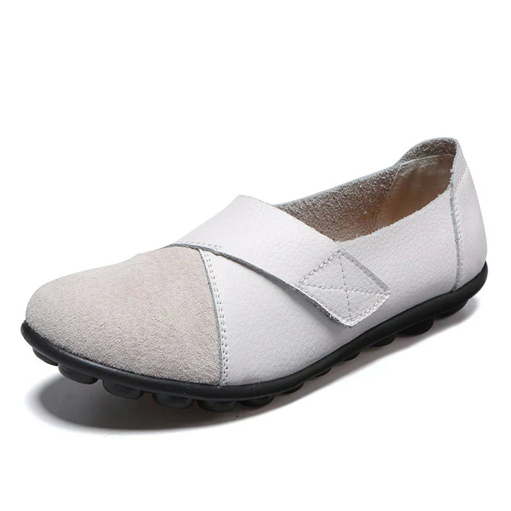 Loafer Damen mit Kreuzband-Panel und X-Stich-Naht