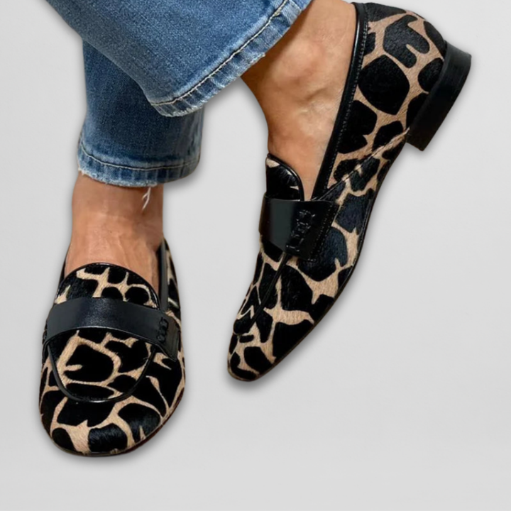 Loafer Damen mit Leoparden-Muster und Flacher Sohle