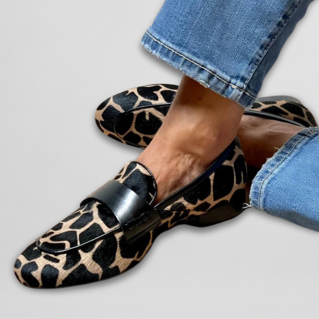 Loafer Damen mit Leoparden-Muster und Flacher Sohle