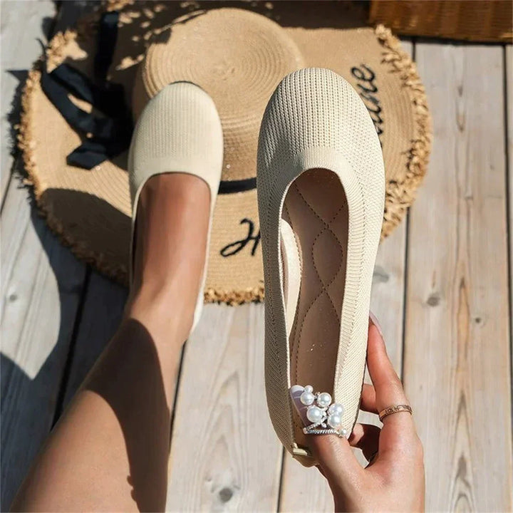 Loafer Damen mit Rundem Zehenbereich Gerippter Oberflächenstruktur und Flacher Sohle