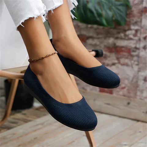 Loafer Damen mit Rundem Zehenbereich Gerippter Oberflächenstruktur und Flacher Sohle
