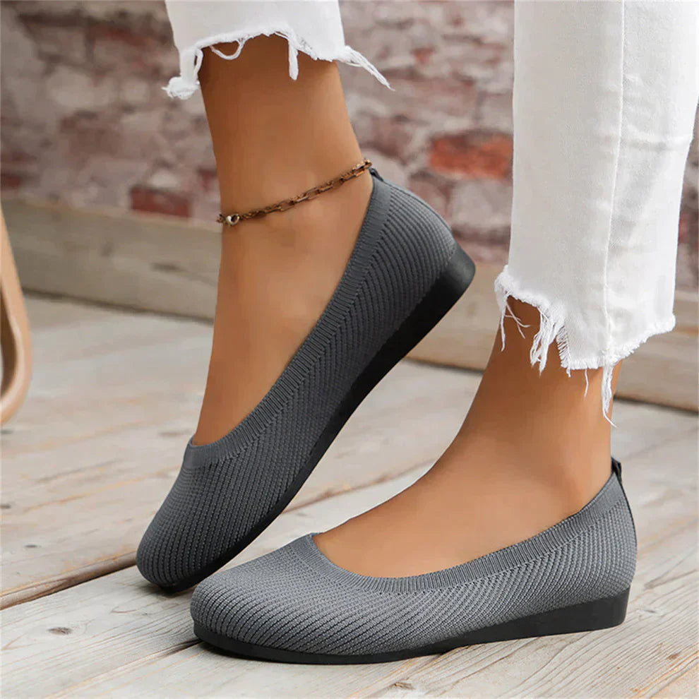 Loafer Damen mit Rundem Zehenbereich Gerippter Oberflächenstruktur und Flacher Sohle