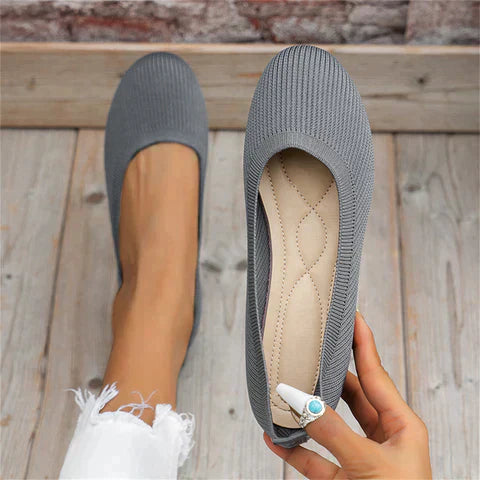 Loafer Damen mit Rundem Zehenbereich Gerippter Oberflächenstruktur und Flacher Sohle